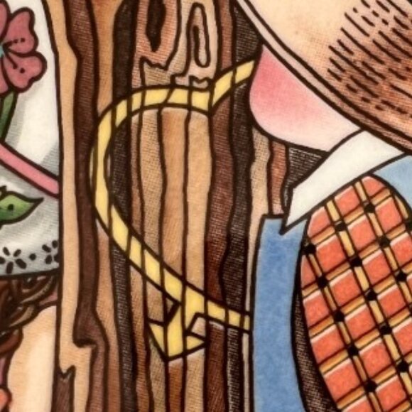 Vtg 1989 WATKINS Country Kids "Springs Fancy" Ceramic Recipe Pie Plate 10.75" D - Picture 9 of 16